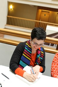 Jessie Crockett signs a book for me at Malice Domestic