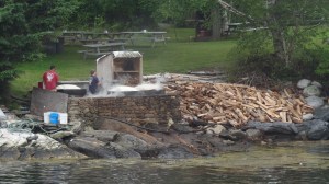 A real clambake on Cabbage Island in Boothbay Harbor, Maine