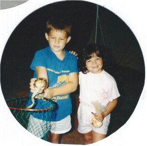 My kids at Acres of Wildlife, 1989