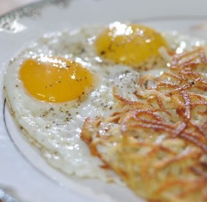 hash browns and fried eggs