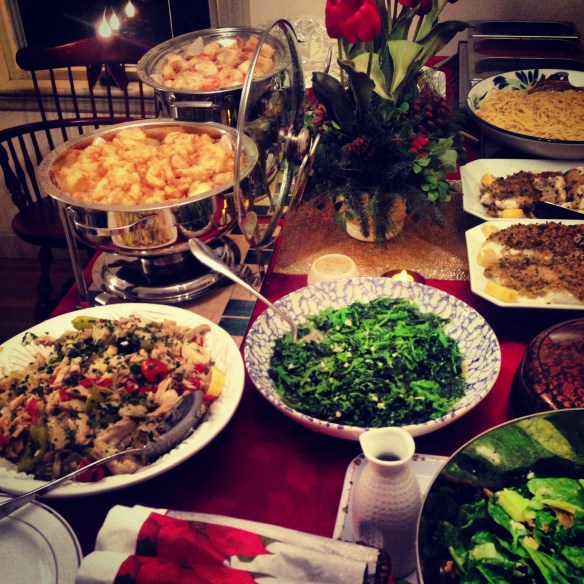 The fried smelts separate the Italians from the rest of us. This year my brother-in-law Carl made them because the hostess was tired after years of having the smell still lingering in her house on Christmas morning. The Italians were all, "What are you talking about?"