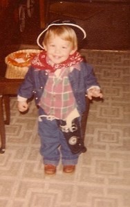 My son Rob, in an eary halloween costume.