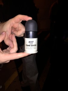 A foam bullet the SWAT team uses.