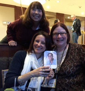 Dru Ann arrives at Crime Bake and finds Robin Templeton, Liz Mugavero and Sheila Connolly at the bar. 