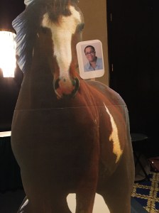 Dru shows off her bareback riding skills.