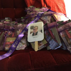 Jacki helps stuff the goody bags for Malice Go Round!