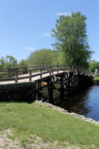 A replica of the original Old North Bridge