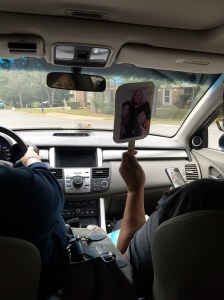 Check out the rearview mirror!