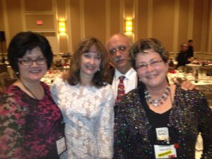 Joyce, Annette Dashofy, Jeff Boarts, and Martha Reed at Malice Domestic 2015.