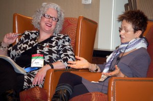 Julie Hennrikus/Julianne Holmes interviews Elizabeth George at the New England Crime Bake
