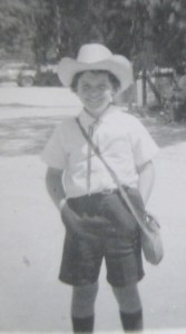 Edith at camp after fourth grade, taking a break from reading Poe