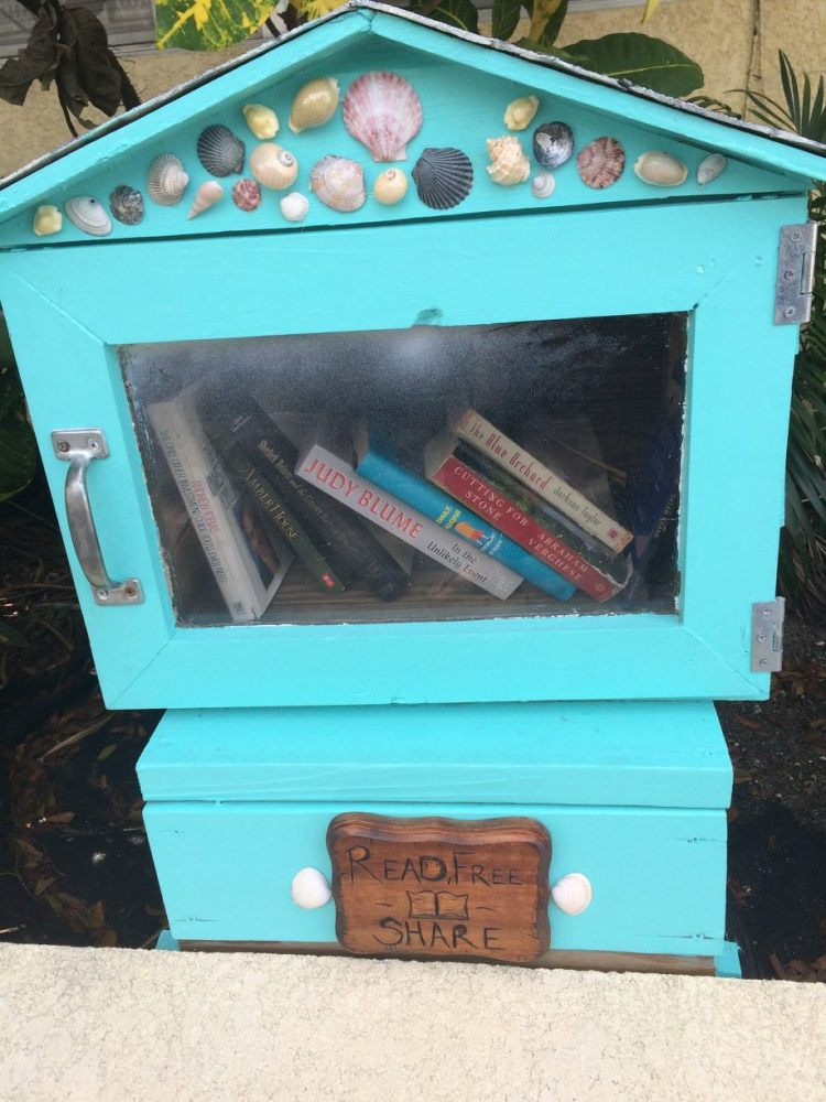 Local microlibrary with a book by one of Key West's best known living authors, Judy Blume