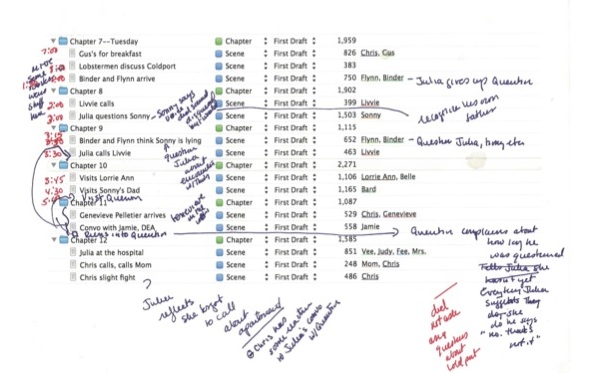 I prefer the screen outline view to the print one because it's more compact, so I screen capture and print.