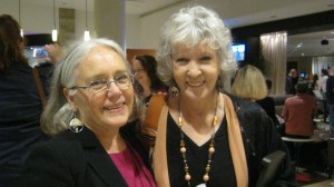 Edith and "big dog" Sue Grafton - who was happy to post for a picture!