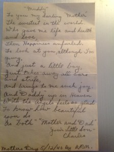 Letter from Uncle Al to Nana.