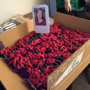 Jane helps with the goody bags!