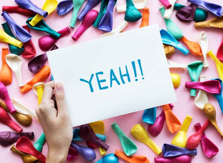 white paper with yeah signage