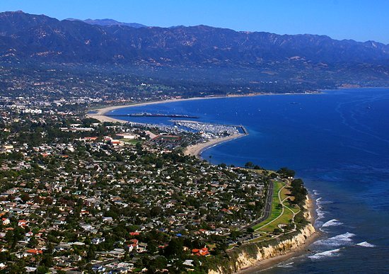 Santa Barbara coastline and mountains